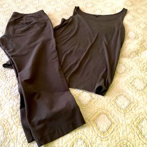Eileen Fisher matching set of 100% silk tank (S size) and pull-on pants (M size)